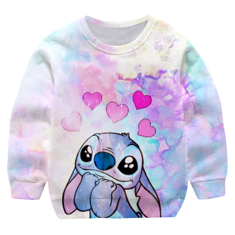 Boy Disney Stitch Sweatshirts Autumn Spring Kids Stitch Sweatshirts With Print Boys Girls Clothes Hot Selling Toddler Sweatshirt