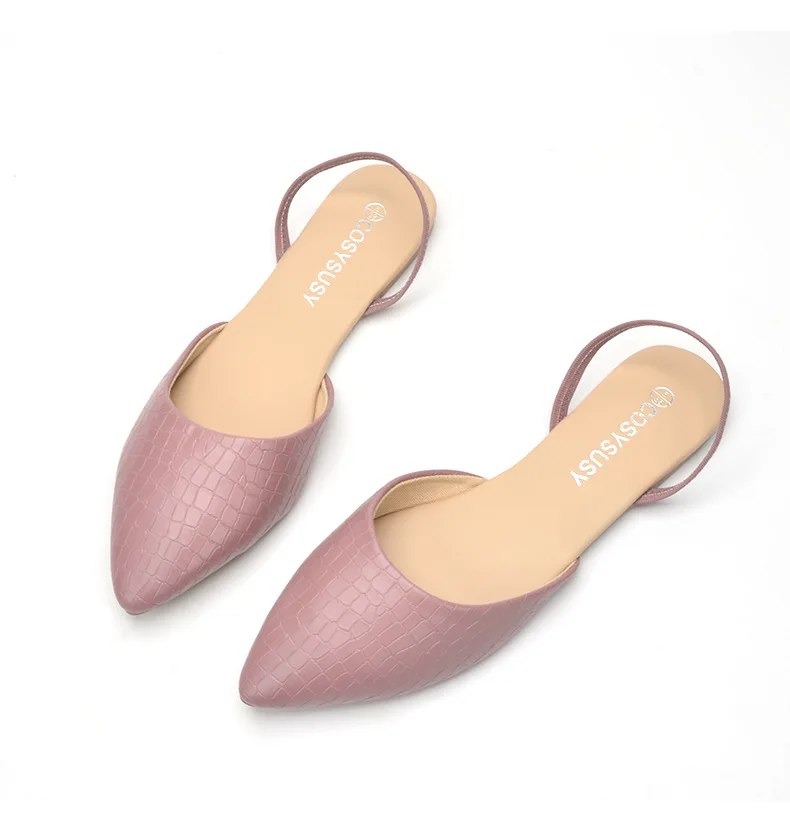Hot Fashion New Autumn Elegant Women Flat Shoes Flat Heels Sandals Soft Leather Women Single Shoes Pointed Toe Boat Shoes Lady