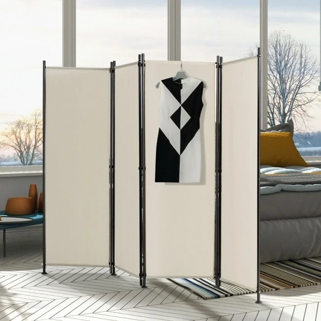 

Room Divider Folding Privacy Screen with Adjustable Foot Pads