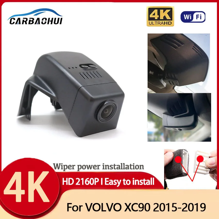 

Видеорегистратор автомобильный, HD 2160P 4K, Wi-Fi, для VOLVO XC90 2015 2016 2017- 2019