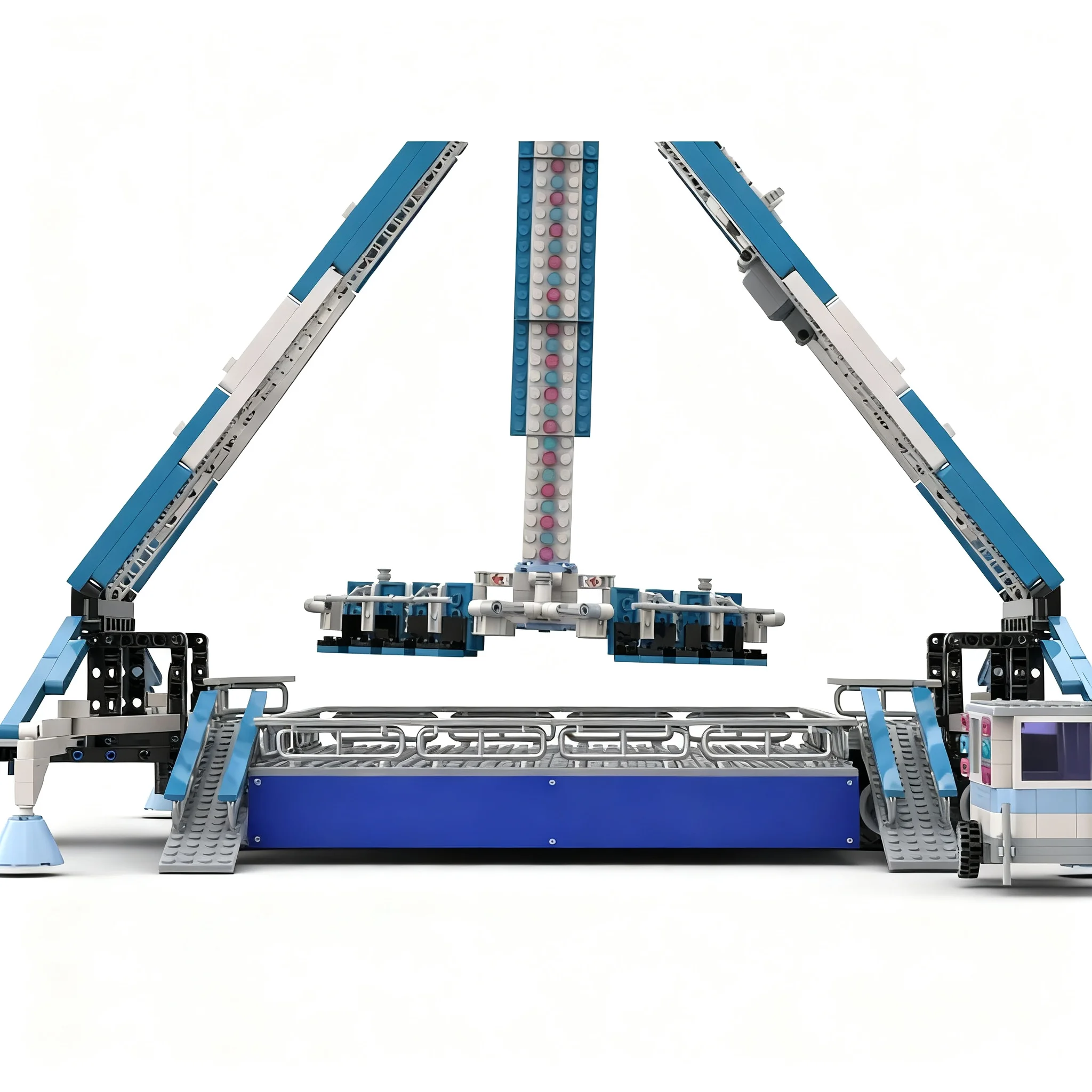 Фото 2191 деталь MOC Creator Expert: Модель аттракциона Loopfigter, конструктор, идея для рождественского подарка, DIY, для детского творчества №3