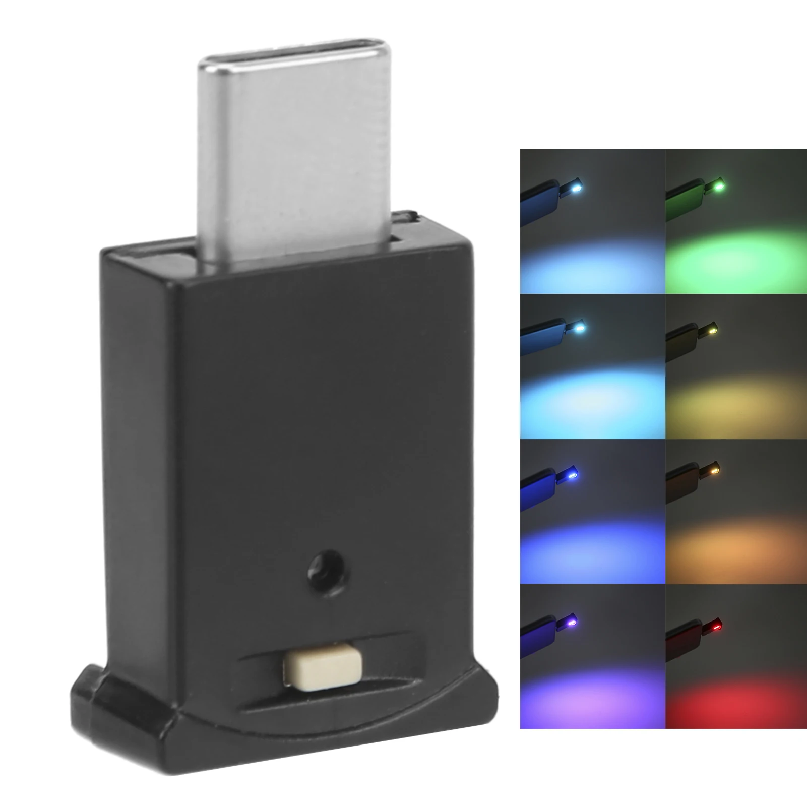 

USB Type C Светодиодный светильник 8 цветов RGB динамический градиент яркость регулируемая внутренняя атмосферная лампа