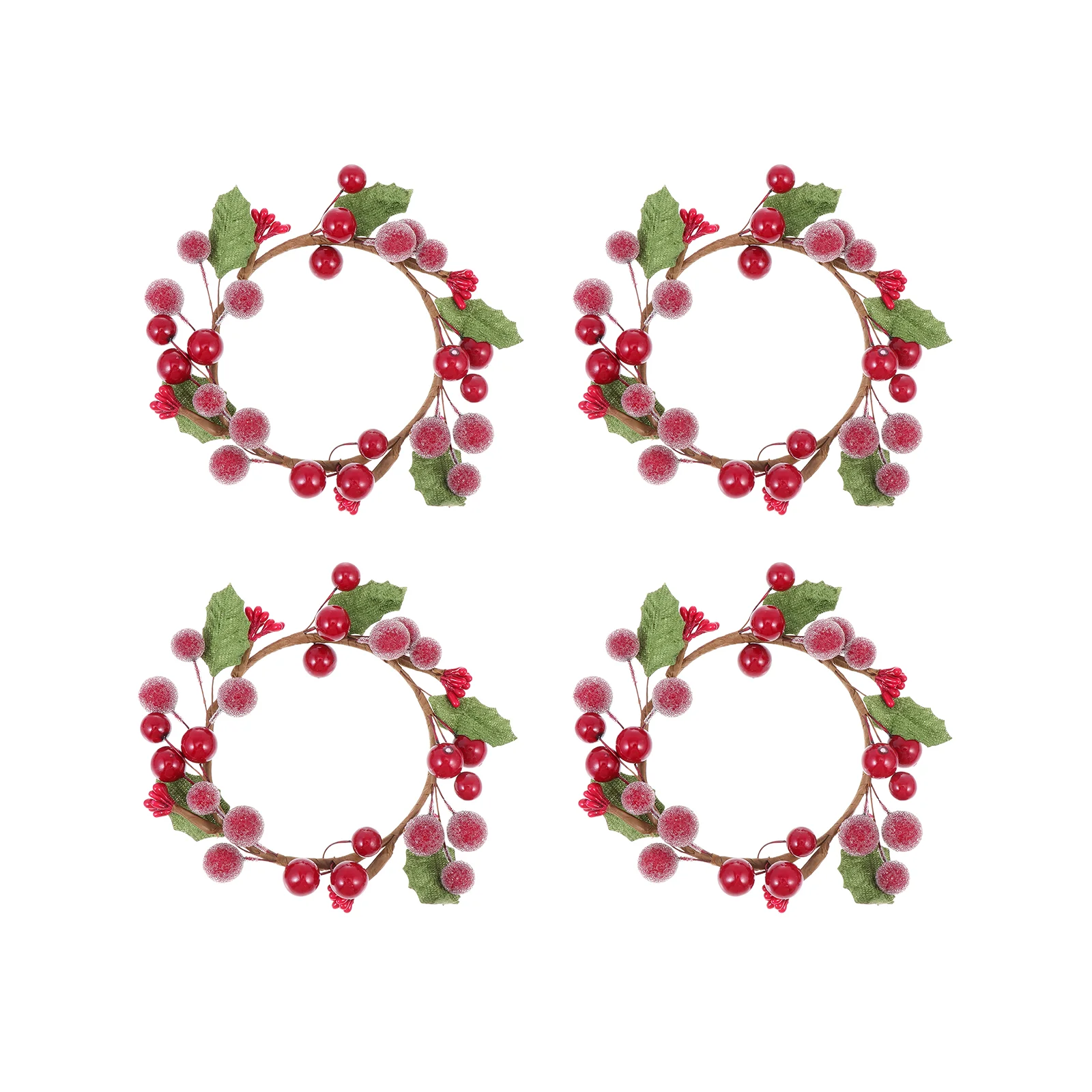 

Berrychristmas Wreath Mini Rings Ring Wreaths Redgarland Decor Holder Holly Napkin Winter Twigs Tree Decoration Artificial Pip