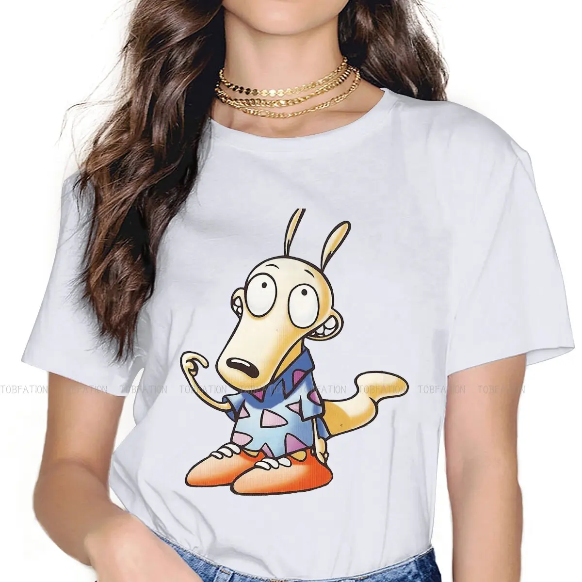 

Rocko Women Clothing Rockos Modern Life Graphic Female Tshirts Vintage Grunge Loose Tops Tee Kawaii Girls Streetwear