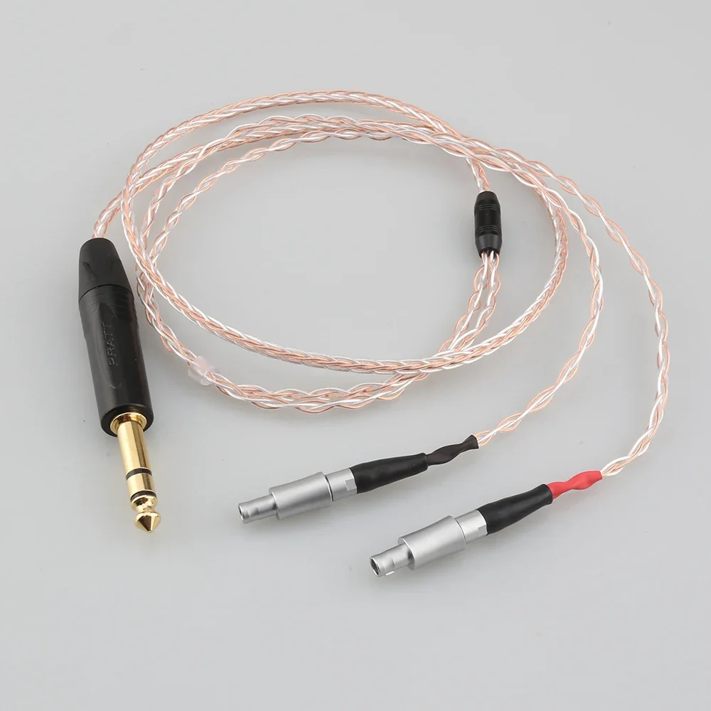 6 35 мм штекер 8-жильный посеребренный кабель для наушников OCC Sennheiser HD800 HD800s HD820s HD820