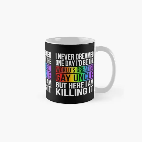

World Is Greatest Uncle Classic Mug Coffee Handle Round Simple Picture Tea Gifts Printed Drinkware Cup Design Image Photo