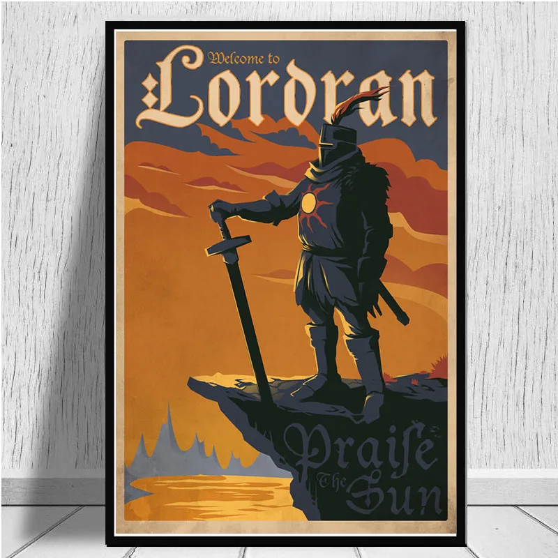 Постер в скандинавском стиле с изображением кольцевой игры Темные души |