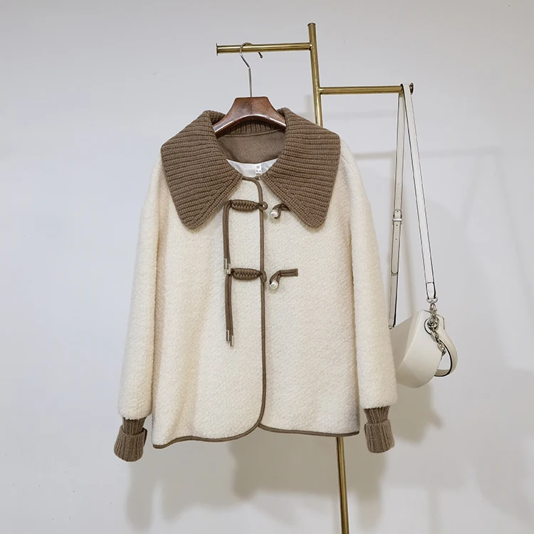 Shu W002-Модный кукольный воротник с заниженными плечами и рукавами повседневное