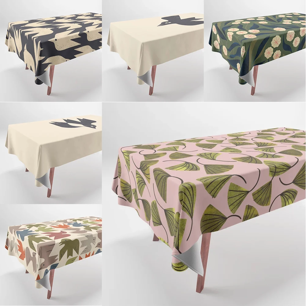 

Simple Doodle Pattern Printed Tablecloth Home Decor Rectangle Party Tablecloth
