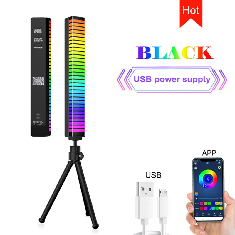 Rhythm Light Strip LED 3D Display Pickup USB/Rechargeable APP Control Music Ambient LED Strip Light RGB Colorful Tube Lamp