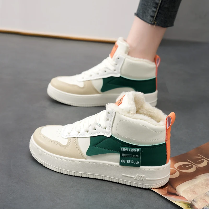 2023 New Women's Shoes Winter Ankle Boots Non-slip Keep Warm Short Villus  Sneakers Botas Mujer Botas Mujer Warm Vulcanized Shoes | АлиЭкспресс