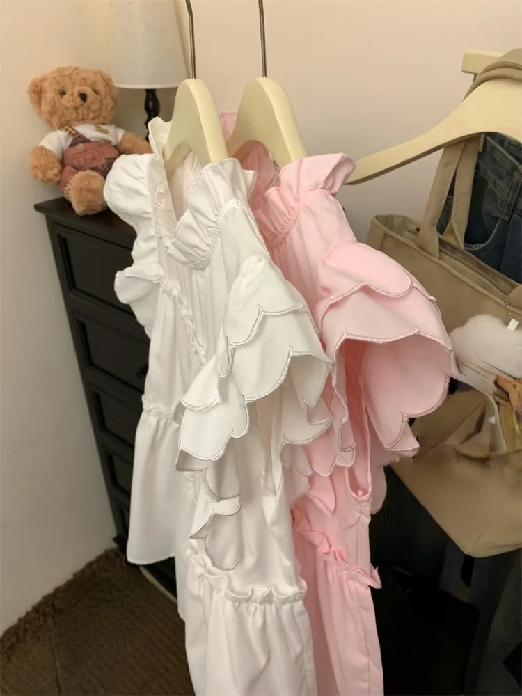 Женская блузка с оборками на воротнике милый укороченный топ в Корейском стиле