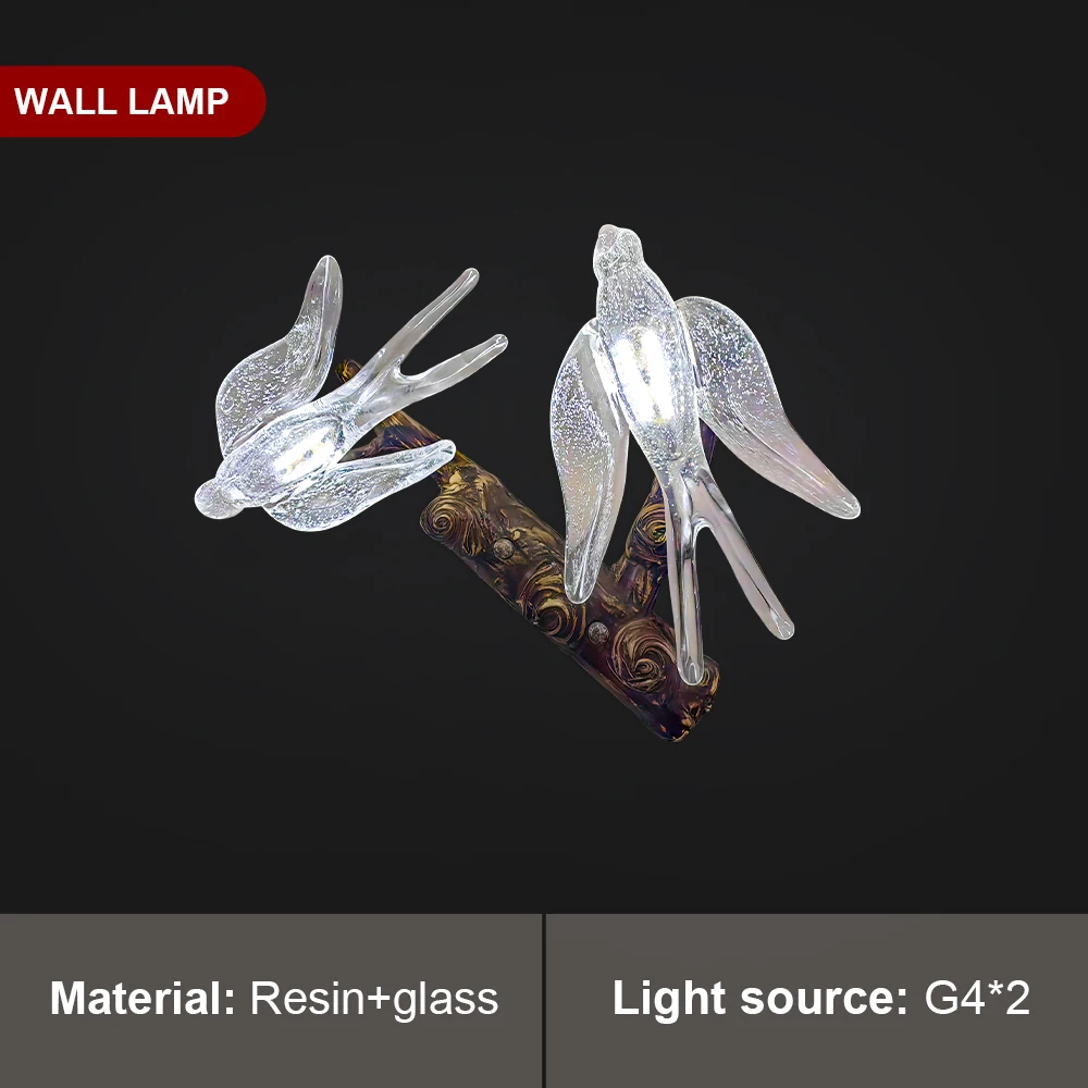 

Люстра Artpad Круглая стеклянная с птицей