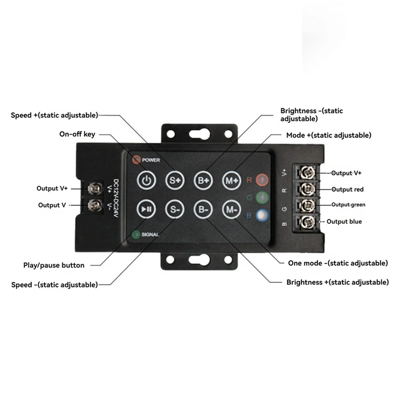 Дистанционный беспроводной мини-контроллер 30 А для RGB светодиодной ленты