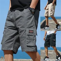 Brand Men Trend Cargo Shorts Men's Letter Print Pocket Shorts Summer New Fashion Casual Straight Shorts Male ropa hombre 1