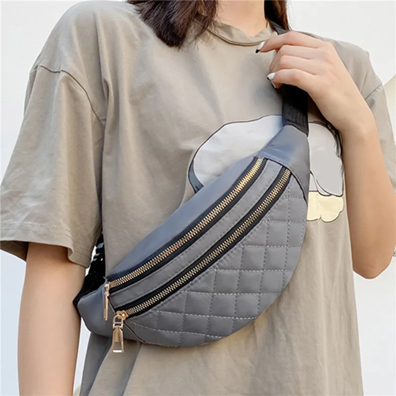 

Роскошная женская сумка на ремне, сумочка с ромбовидным узором, модный уличный поясной кошелек, нагрудная кросс-боди