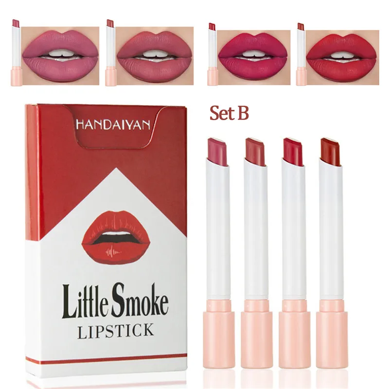 Креативная губная помада для сигарет 1/4 шт./компл. 12 цветов бархатная матовая