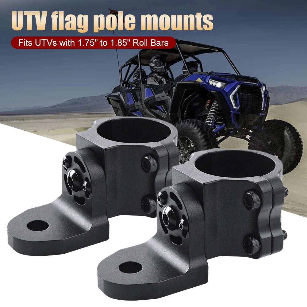

1/2PCS UTV Flag Mount LED Whip Light Bracket Adjustable For Light Bar 1.75 To 1.85" Roll Bar For RZR 900 1000 XP PRO Commander