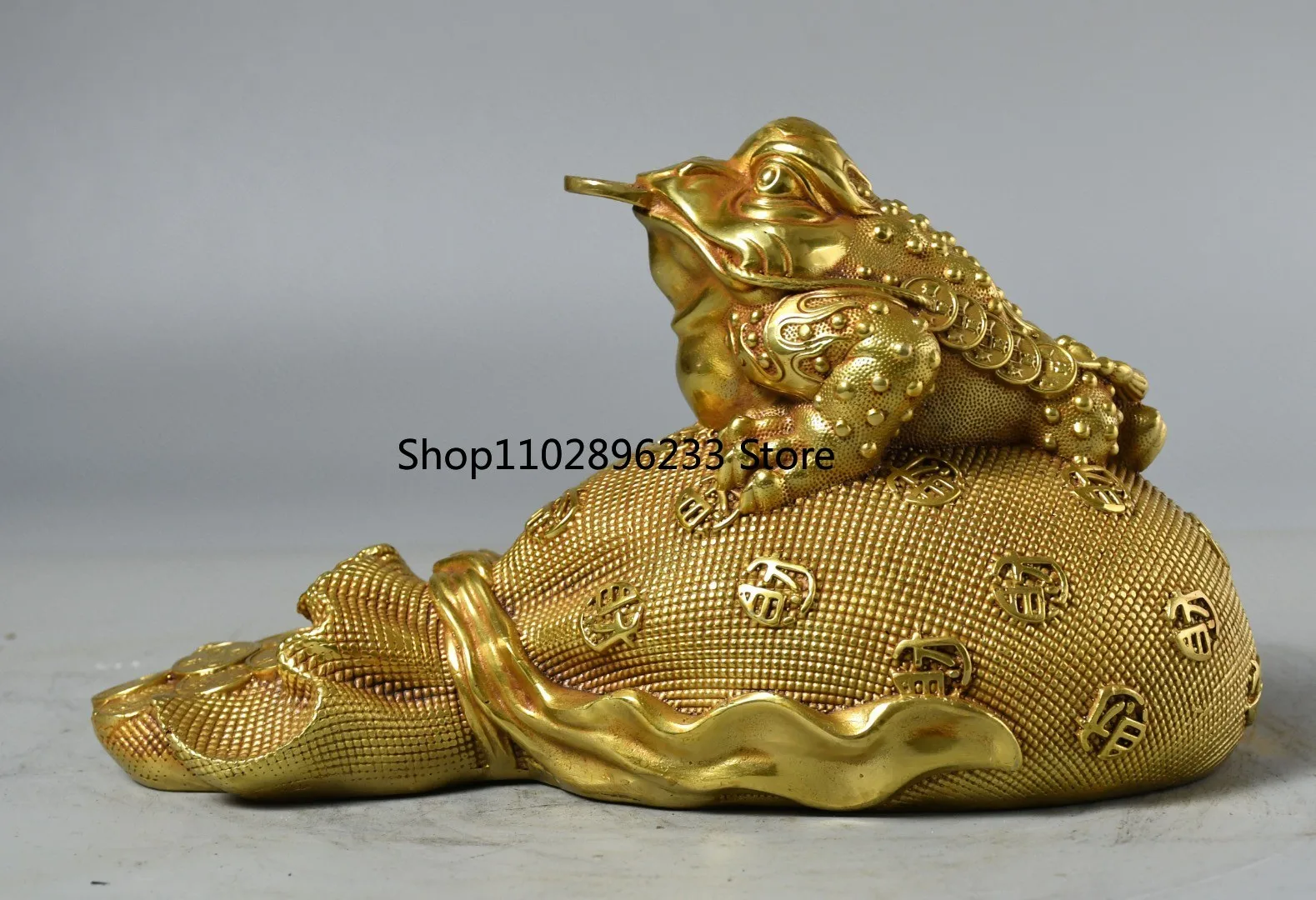 Старый латунь Лю Цзиньчан Укусы Цянь Цзиньбао Орнамент Магазин Домашняя акция