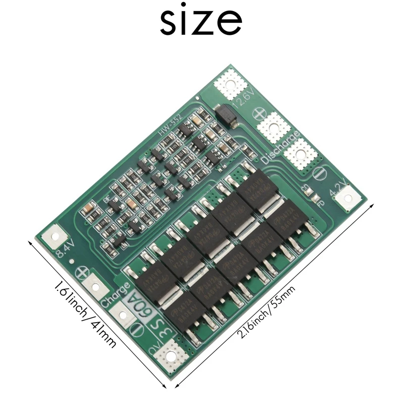 2X 3S 60A Bms плата 11 1 V 12 6 18650 Защитная литий-ионной литиевой батареи улучшенная версия