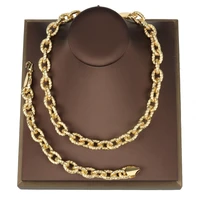 exaggerate jewelry sets 18k gold plated chain necklace and bracelets punk jewelry set hip hop necklace hand jewelry set