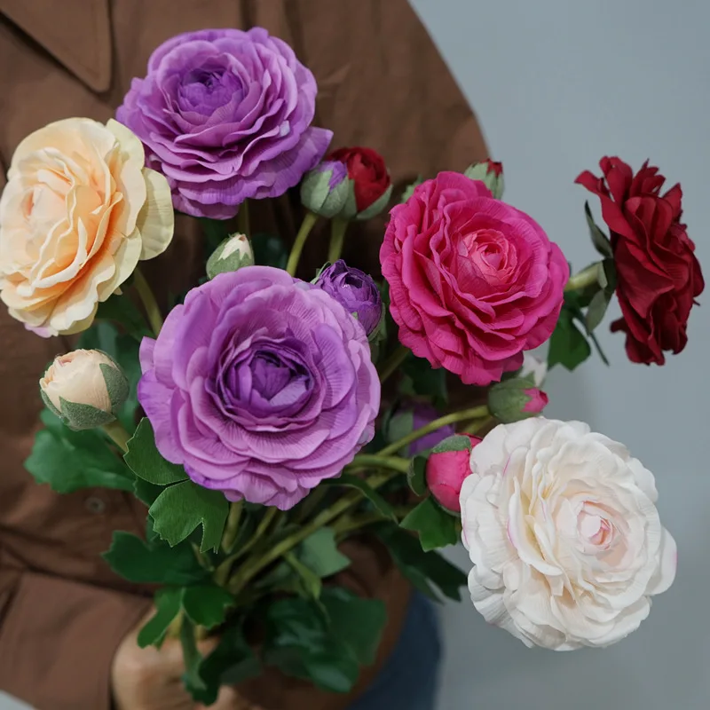 

Latex Simulation Flowers Real Touch False Dew Lotus Branch Valentine's Day Gift Holiday Party Decoration Pink Flower Artificial