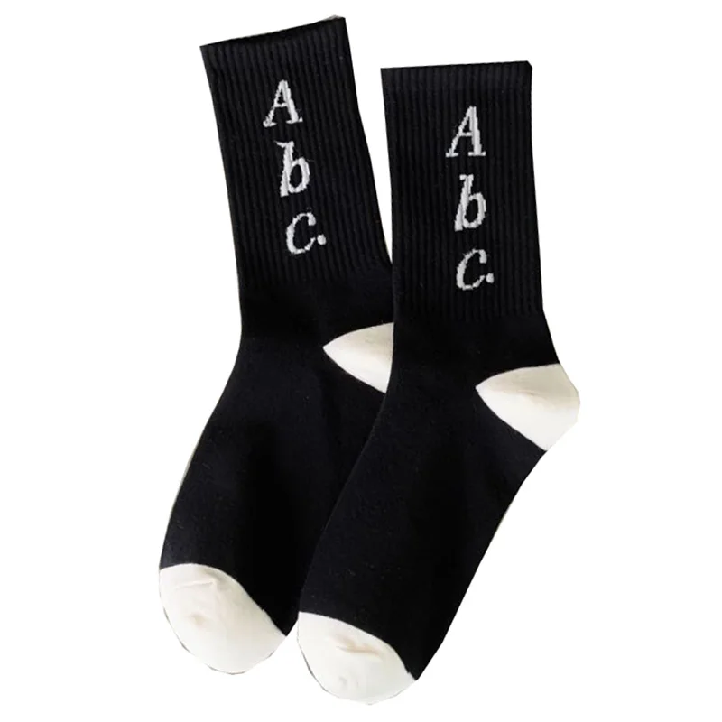 5 Pairs Comfortable Soft Pure Cotton Socks Women Letter Print Long Winter Socks Cute Streetwear Korean Style Fashion New Socken