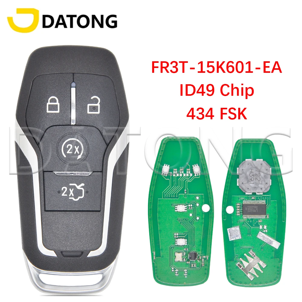 

Автомобильный пульт дистанционного управления Datong World для Ford Mustang FR3T-15K601-EA ID49 Chip 315/434/868MHz, замена Смарт-Карты Promixity