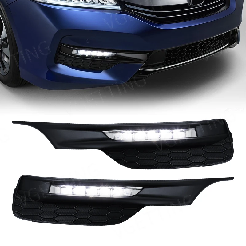 

Fog Lamps For Honda Accord Sedan 2016 2017 2018 2019 2020 LED DRL Daytime Running Lights Headlight Wires Switch Waterproof 12v