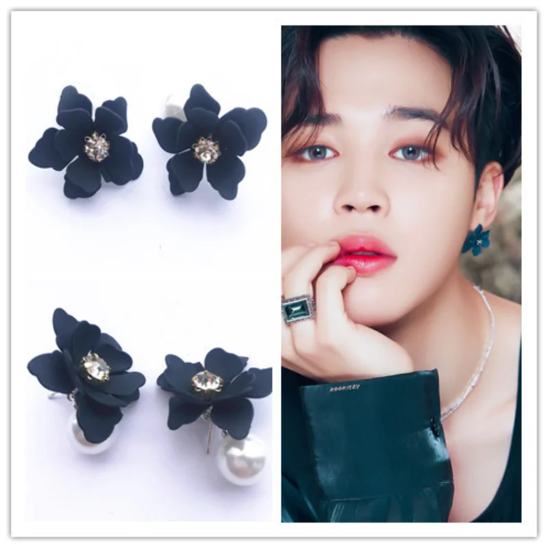 

Серьги KPOP JIMIN в Корейском стиле, маленькие серьги в виде свежих цветов, женские богемные маленькие серьги в виде цветка, Дженни, новые корейс...