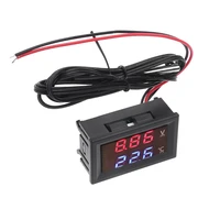 digital square panel voltage tester with temperature display voltmeter volt monitor temperature meter for car auto 367d