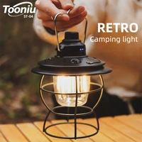 rechargeable retro portable lantern camping light aluminum alloy flashlight tent light white warm white light stepless dimming