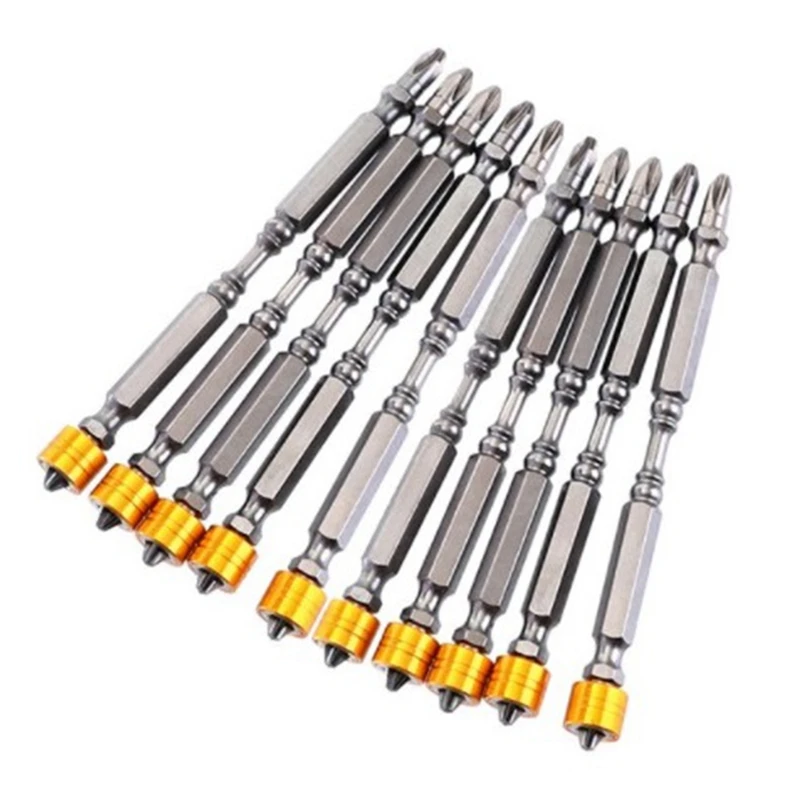 

Hot 110Mm Screwdriver Bit Set Phillips Double Head PH2 Magnetic Bits 1/4Inch Hex Shank D1 Steel For Electric Screw Driver