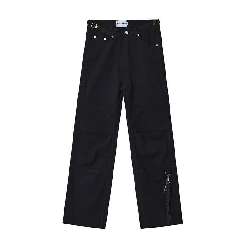 Overalls Workwear Pants sweaterpant Abrasion resistant Loose casual Jeans Retro Lumberjack pants DOUBLE KNEE PANT with Tool bag 