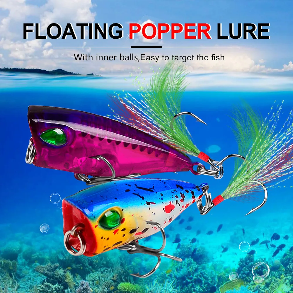 

4.3cm/4g Mini Popper Lure Trout Lures Ultralight Fishing Lure Topwater Bait Finesse Crankbait Wobbler Minnow Isca Poper Pesca