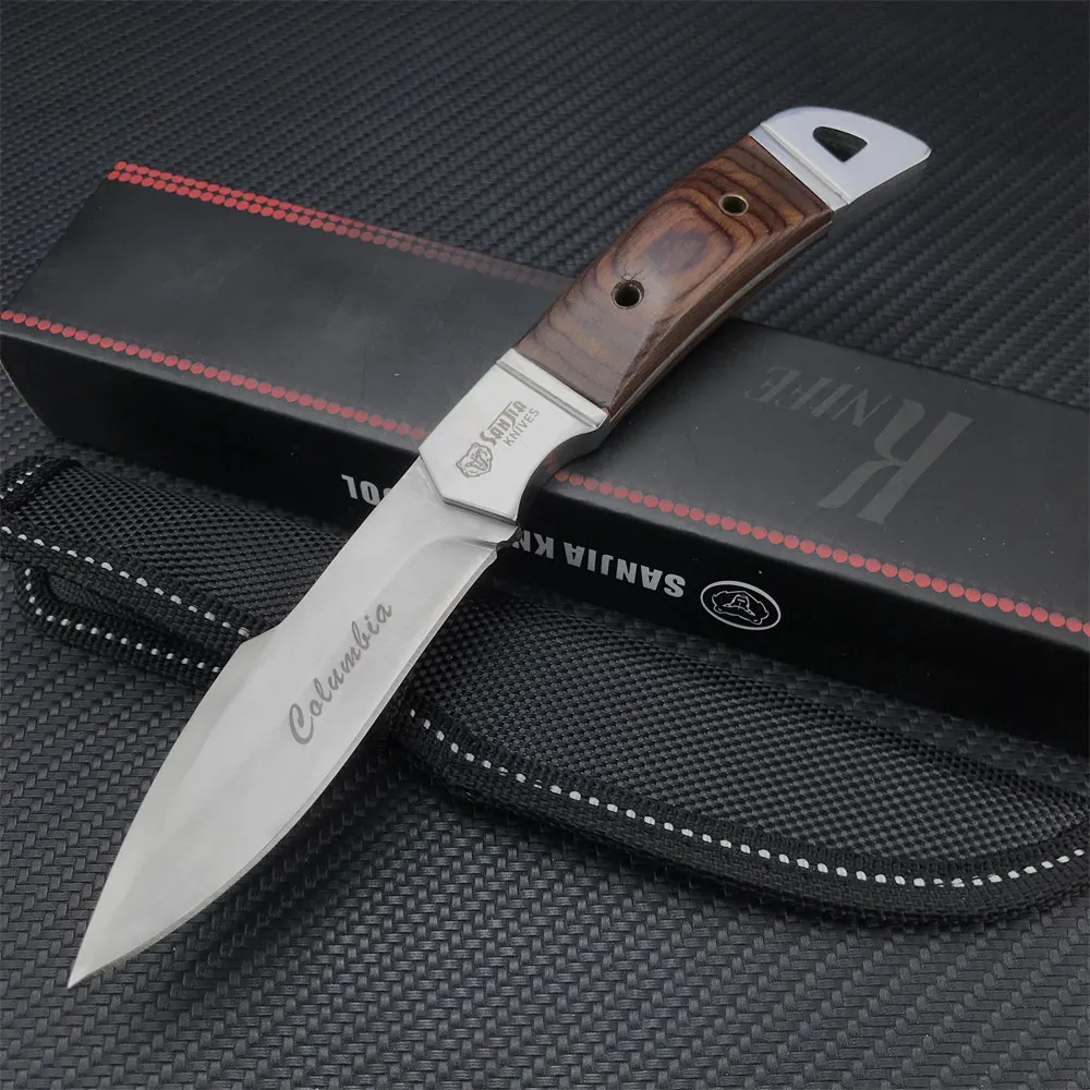 

3.5 -inch Fixed Blade 5Cr13mov Blades Stainless Steel Inlaid Color Wood Handle Hunter Savioli Tactical Knife Outdoor EDC Tool