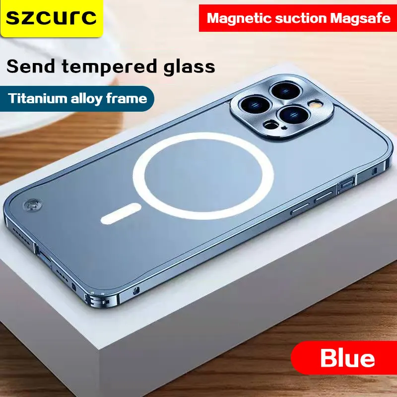 Kup Nowy Magsafe Wysokiej Klasy Luksusowa Rama Ze Stopu Tytanu Blokada Przycisku Dla IPhone 12 Pro Max Iphone14 13 Mini Obudowa Ochronna Telefonu
