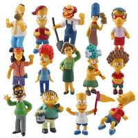 14pcs the simpsons action figure homer jay simpson pvc material small marge bart simpson doll desktop decoration birthday gift