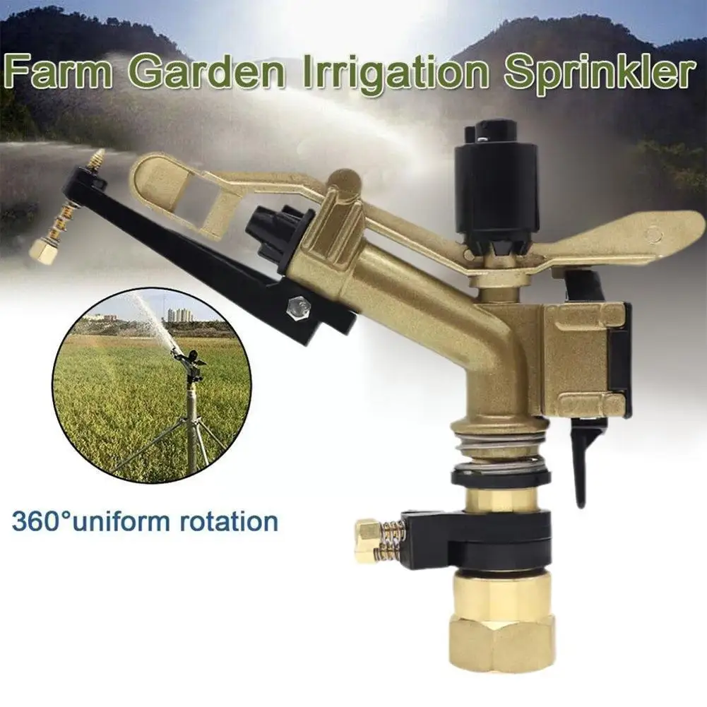 

1" Female Thread Rocker Impact Sprinkler Gun Big Spray Garden Covering Agriculture Lawn Irrigation Gun Farm Rain Range Wate U4M7