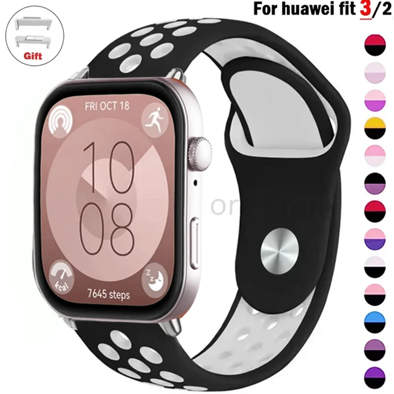 Ремешок спортивный для смарт-часов Huawei Watch Fit 3 2 силиконовый дышащий браслет