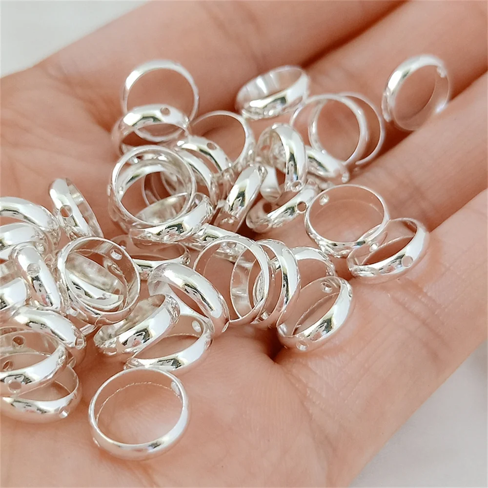 

Copper clad silver straight hole set bead ring wrap ring ring ring beads jewelry handmade DIY jewelry accessories materials