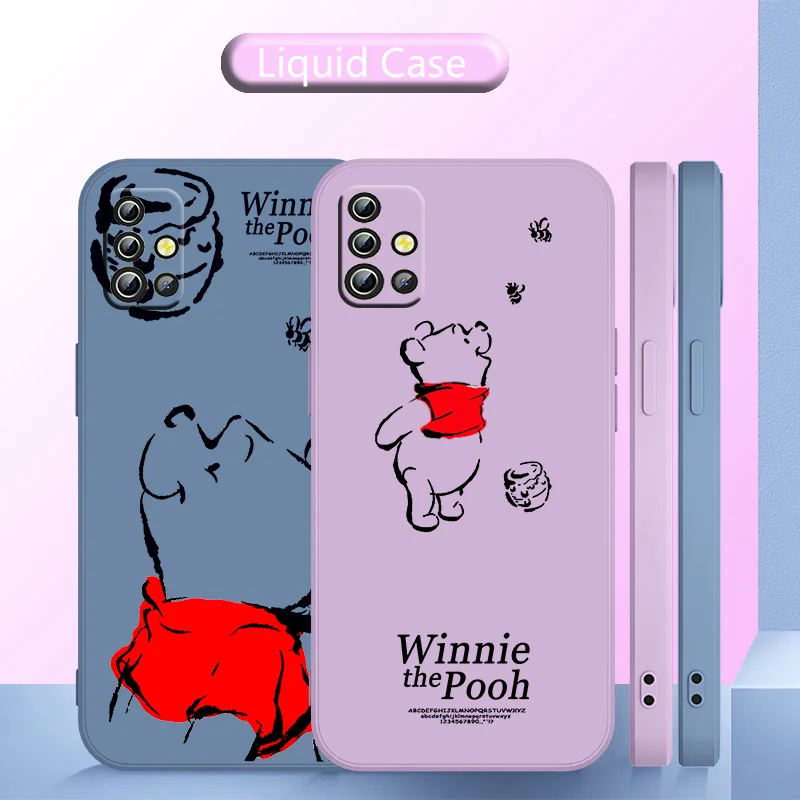 

Disney Winnie the Pooh Phone Case Liquid Rope For OPPO Realme C2 C11 5 5i 6 6i 6S 7 7i 8 8i 9 9i Pro Puls Back Soft Funda Cover