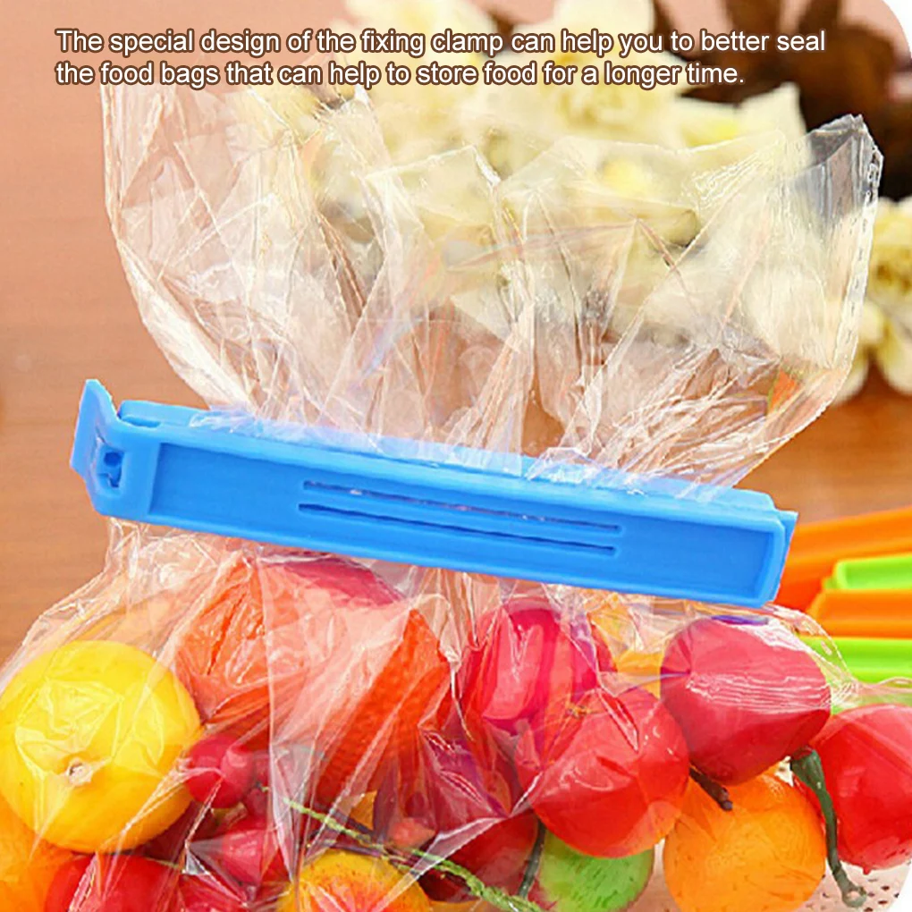 

Plastic Food Bag Clips Universal Portable Storaging Clamp Kitchen Vegetable Bags Sealing Tools Accessories Random Color