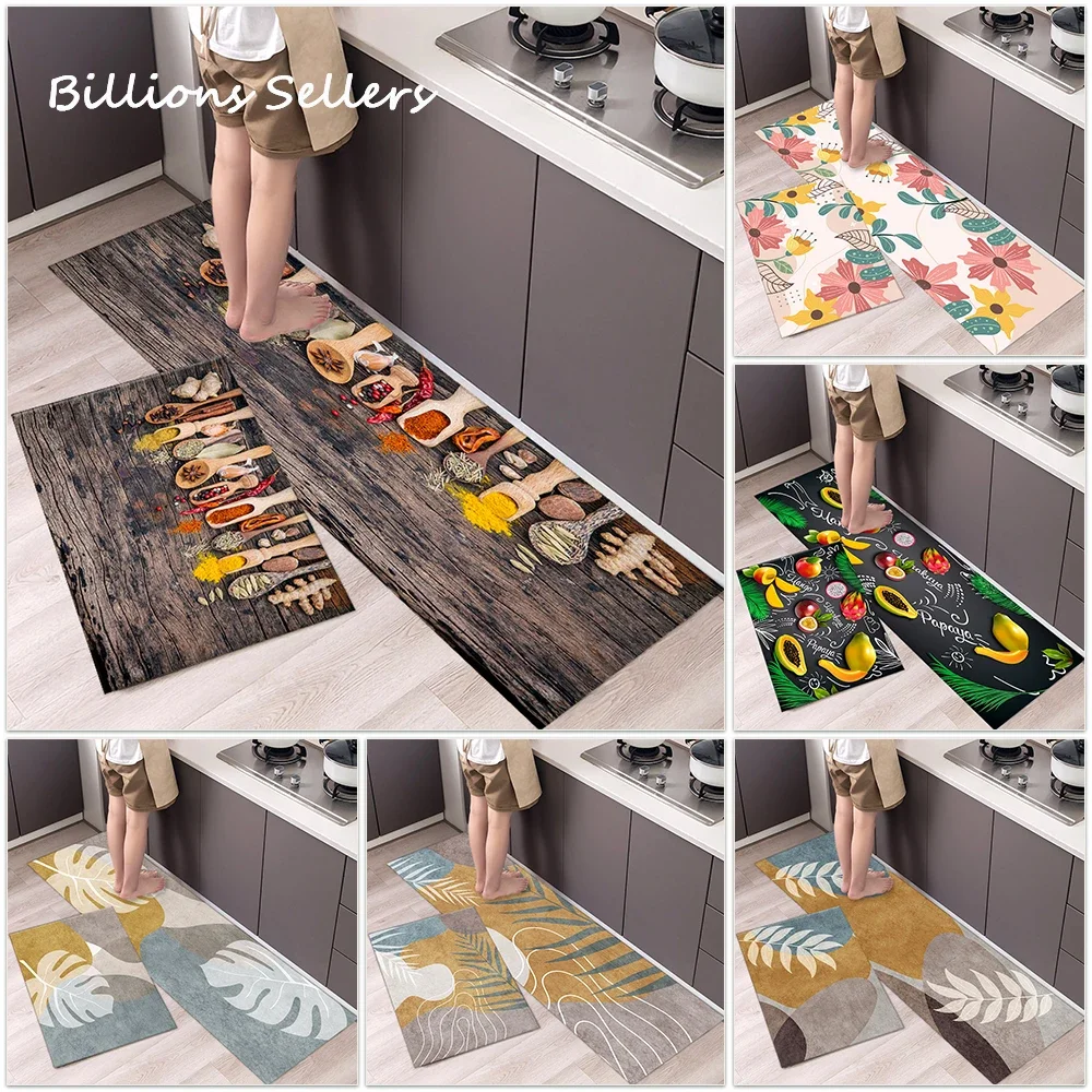 

Kitchen Rug Durable Home Entrance Doormat High-end Kitchen Mats For Floor Waterproof House Hold Washable Non-slip Large Carpet