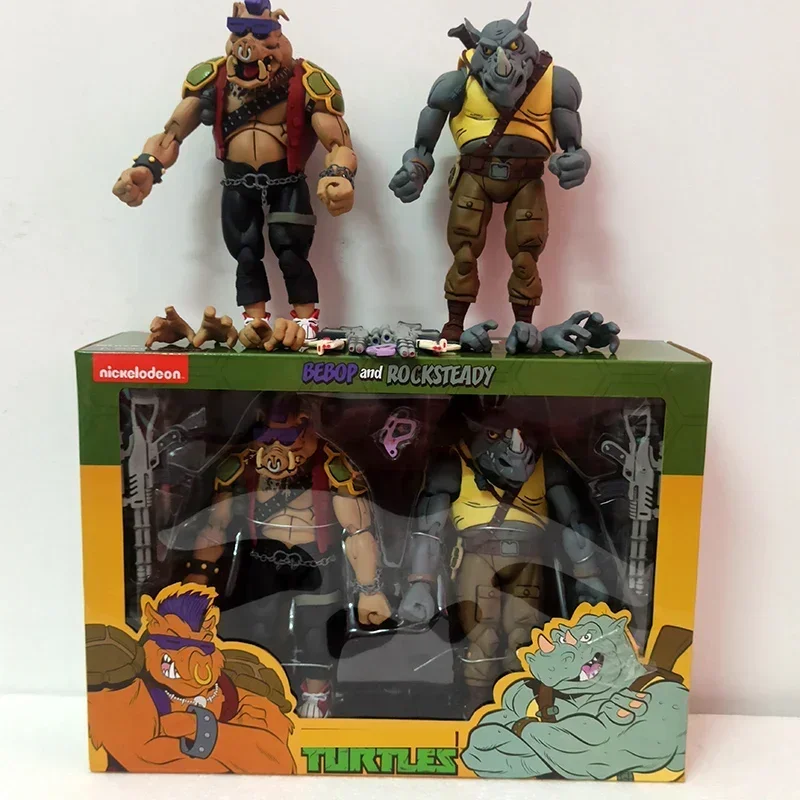 Фото 2 шт./компл. NECA шредер Michelangelo Foot Solder Donatello Krang фигурка Bebop Rocksteady черепаха фигурка игрушка №1