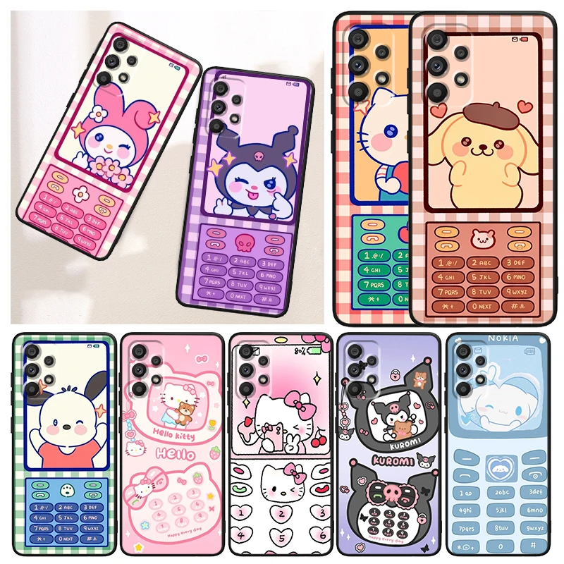

Nokia Sanrio Melody Kulomi Phone Case For Samsung A73 A72 A71 A53 A52 A51 A42 A33 A32 A23 A22 A21S A13 A04 A03 5G Black Funda