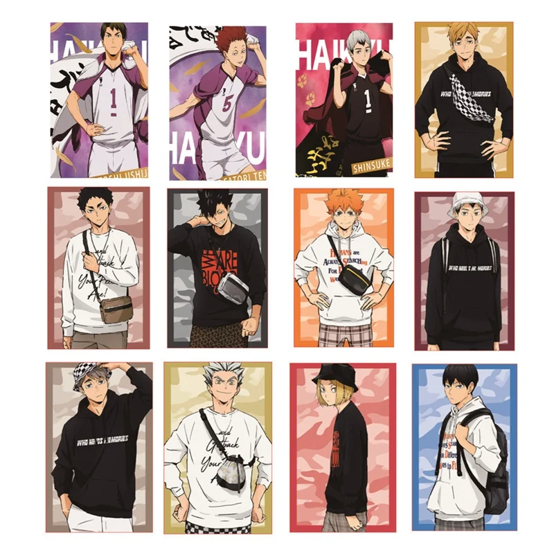 

Japan Anime Haikyuu!! Hinata Shoyo Kageyama Tobio Figures Collective Card Student PVC Card Comic Fans Cosplay Toys