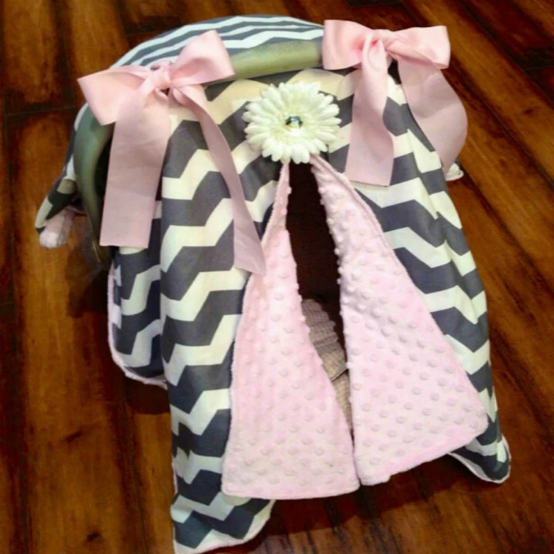 

Baby Car Seat Blanket Cover Bow Newborn Baby Girls Soft Safety Car Seat Canopy Nursing Cover Multi-Use Blanket Cover