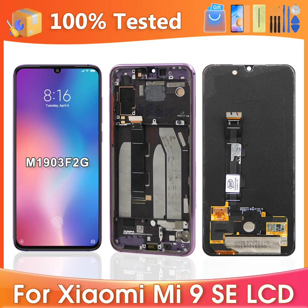 Дисплей AMOLED для Xiaomi Mi 9 SE M1903F2G, ЖК-дисплей с сенсорным экраном и дигитайзером для Mi9 SE, ЖК-экран в сборе, запасные части