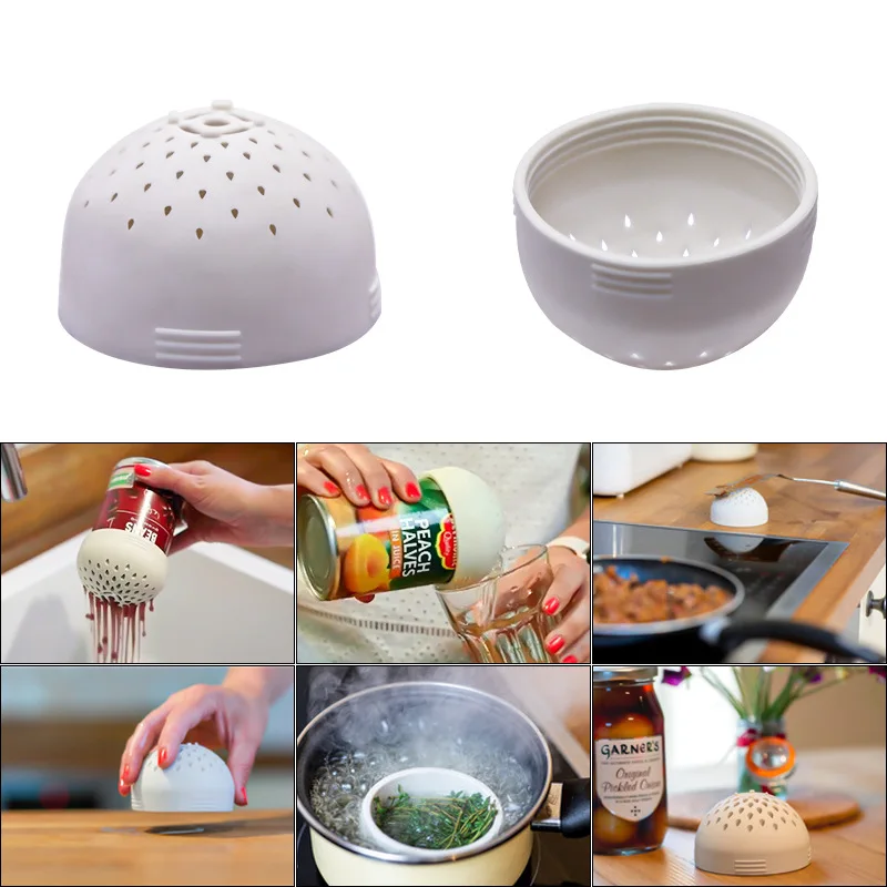 

2PCS/SET Multi-use Portable Micro Kitchen Colander Can Drainer Lid Fast Fuss-free Cooking Food Grade Silicone Dishwasher Safe